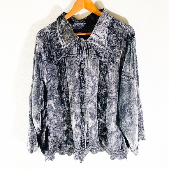 Vintage silver velvet flashback jacket - Picture 2 of 10